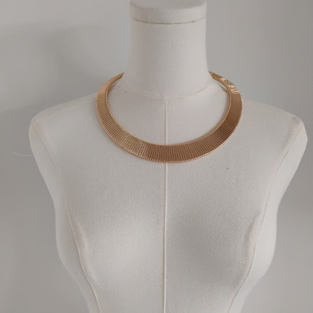 le chateau Gold Tone Omega Choker Necklace